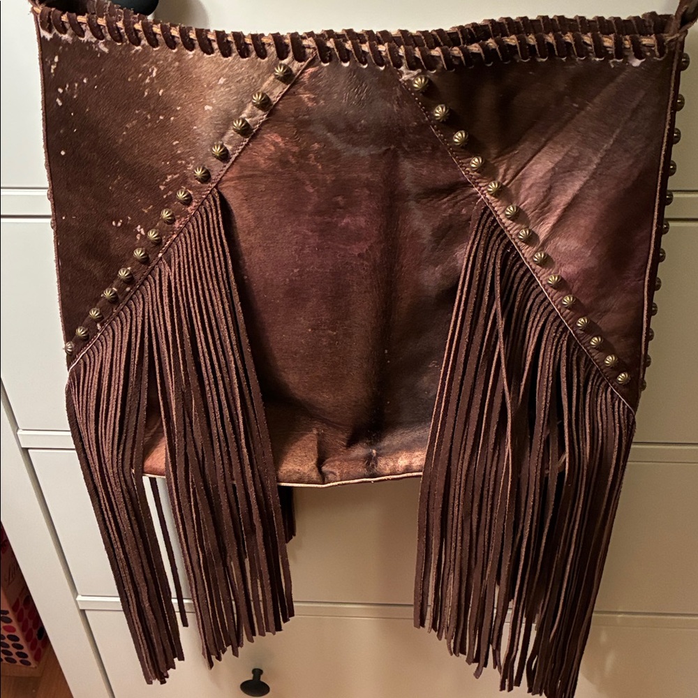 Old Gringo Brown cowhide  Fringe Satchel..never used